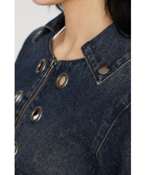 セール】CROPPED EYELET DENIM ジャケット（デニムジャケット）｜LAGUA