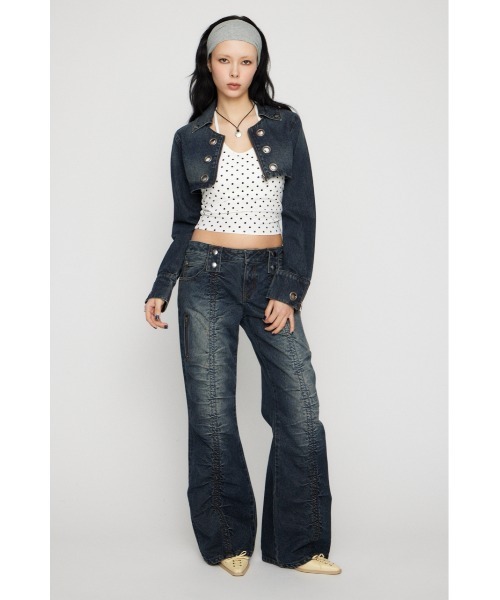CROPPED EYELET DENIM ジャケット（デニムジャケット）｜LAGUA GEM