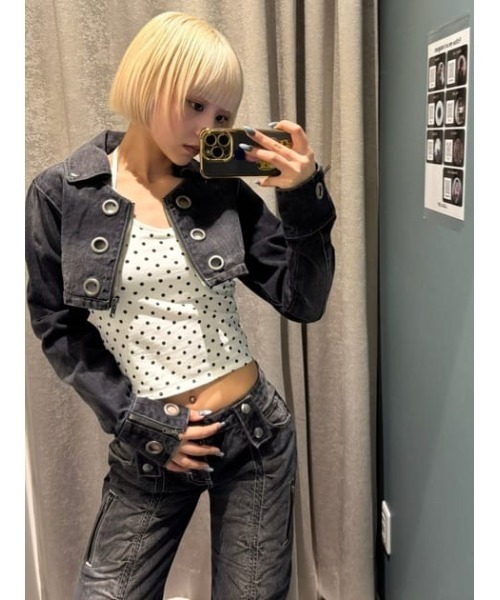 CROPPED EYELET DENIM ジャケット（デニムジャケット）｜LAGUA GEM