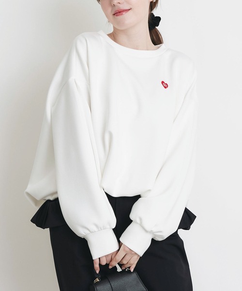 PICCIN PERLA（ピッチンペルラ）の「裾バルーンプルオーバー（Tシャツ/カットソー・レディース・オフホワイト/ブラック・M）」の10枚目の写真