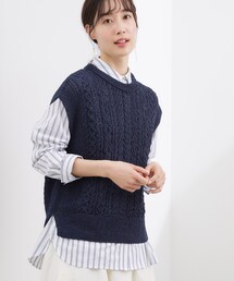 リリヤーンケーブル ニットベスト