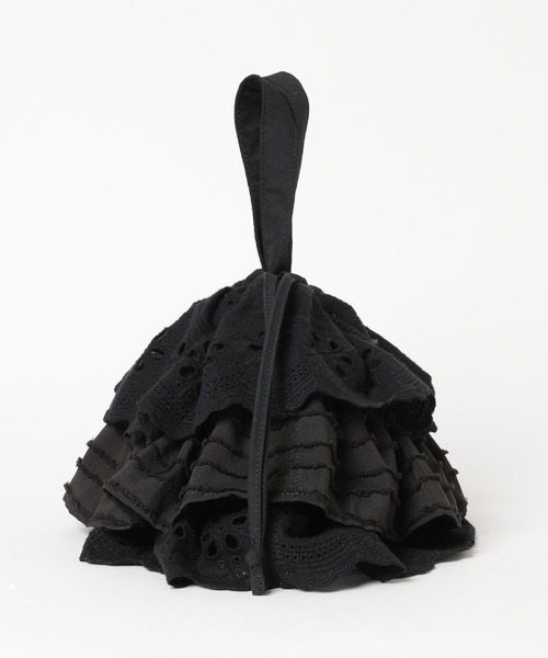 LOWRYS FARM（ローリーズファーム）の「フリルキンチャクＢＡＧ 656172（ハンドバッグ・レディース・ホワイト/ブラック・FREE）」の3枚目の写真