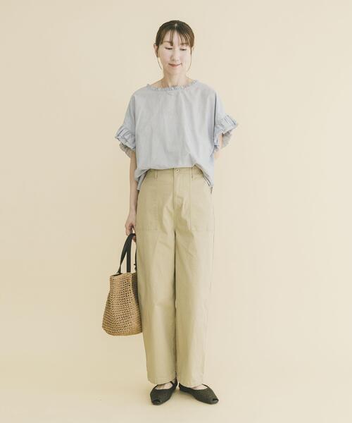 ITEMS URBANRESEARCH（アイテムズ アーバンリサーチ）の「ストレートベイカーパンツ（その他パンツ・レディース・ベージュ/カーキ・FREE）」の20枚目の写真