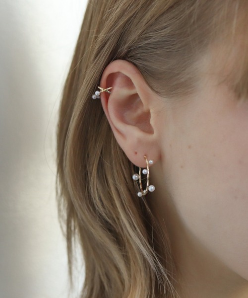 パール リリー スナップ フープ ピアス| K10YG〈2026 Spring
