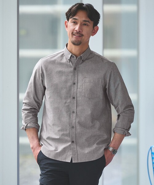 green label relaxing（グリーンレーベルリラクシング）の「【WEB限定】JUST fit オックスフォード ボタンダウン 長袖 シャツ（シャツ/ブラウス・メンズ・その他1/ホワイト/ライトブルー/ブラック・L/XL/S/M）」の2枚目の写真