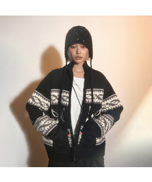 COWICHAN ZIP-UP CARDIGAN JACKET-BLACK