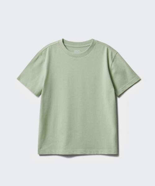 MUSINSA STANDARD KIDS（ムシンサスタンダードキッズ）の「[クールスタンダード] リラックスドクルーネックTシャツ [ペイルグリーン]（Tシャツ/カットソー・レディース・その他・100/110/120/130/140/150/160）」の4枚目の写真