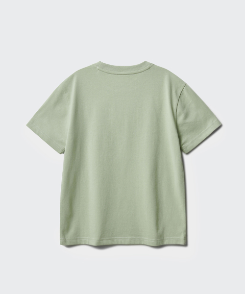 MUSINSA STANDARD KIDS（ムシンサスタンダードキッズ）の「[クールスタンダード] リラックスドクルーネックTシャツ [ペイルグリーン]（Tシャツ/カットソー・レディース・その他・100/110/120/130/140/150/160）」の5枚目の写真