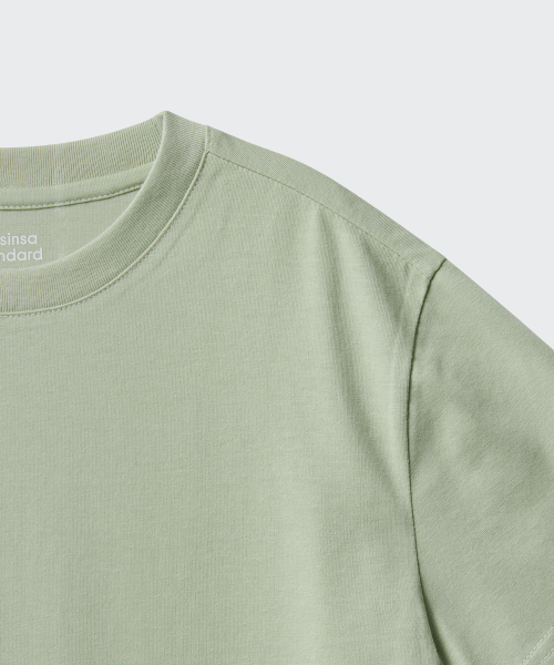 MUSINSA STANDARD KIDS（ムシンサスタンダードキッズ）の「[クールスタンダード] リラックスドクルーネックTシャツ [ペイルグリーン]（Tシャツ/カットソー・レディース・その他・100/110/120/130/140/150/160）」の8枚目の写真