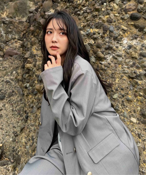 AS KNOW AS plus（アズノゥアズプラス）の「◯ダブルボタンテーラードジャケット　セットアップ可能（テーラードジャケット・レディース・グレー/ベージュ系その他/ネイビー・FREE）」の22枚目の写真