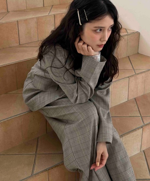 AS KNOW AS plus（アズノゥアズプラス）の「◯ダブルボタンテーラードジャケット　セットアップ可能（テーラードジャケット・レディース・グレー/ベージュ系その他/ネイビー・FREE）」の9枚目の写真