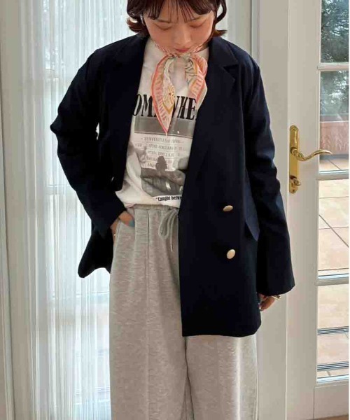AS KNOW AS plus（アズノゥアズプラス）の「◯ダブルボタンテーラードジャケット　セットアップ可能（テーラードジャケット・レディース・グレー/ベージュ系その他/ネイビー・FREE）」の15枚目の写真