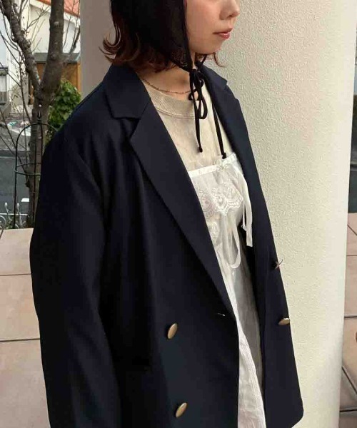 AS KNOW AS plus（アズノゥアズプラス）の「◯ダブルボタンテーラードジャケット　セットアップ可能（テーラードジャケット・レディース・グレー/ベージュ系その他/ネイビー・FREE）」の17枚目の写真
