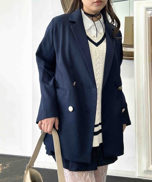 AS KNOW AS plus（アズノゥアズプラス）の「◯ダブルボタンテーラードジャケット　セットアップ可能（テーラードジャケット・レディース・グレー/ベージュ系その他/ネイビー・FREE）」の20枚目の写真