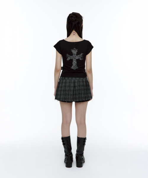 ROUGHNECK（ラフネック）の「タータンチェックツイードスカートブラック（スカート・レディース・その他・SMALL/MEDIUM）」の4枚目の写真