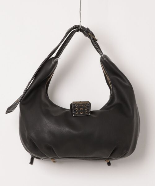IO(イオ)(イオ)の「HERB/Two Pockets Moon Bag/2ポケットムーンバッグ(ショルダーバッグ・レディース・ダークブラウン/ブラック・FREE)」の3枚目の写真