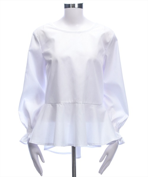 CLEAR BASIC（クリアベーシック）の「ニットベスト＆裾フリルブラウスセット[オフィスカジュアル レイヤード]≪新作≫（シャツ/ブラウス・レディース・ブラック/グレー/ネイビー・F）」の10枚目の写真