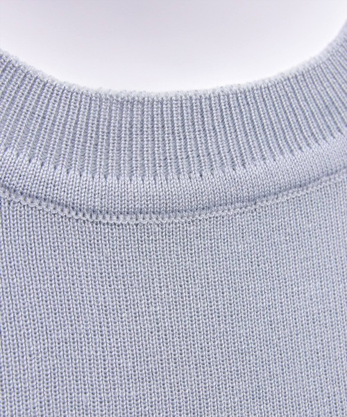 CLEAR BASIC（クリアベーシック）の「ニットベスト＆裾フリルブラウスセット[オフィスカジュアル レイヤード]≪新作≫（シャツ/ブラウス・レディース・ブラック/グレー/ネイビー・F）」の4枚目の写真