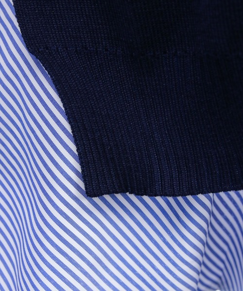 CLEAR BASIC（クリアベーシック）の「ニットベスト＆裾フリルブラウスセット[オフィスカジュアル レイヤード]≪新作≫（シャツ/ブラウス・レディース・ブラック/グレー/ネイビー・F）」の6枚目の写真