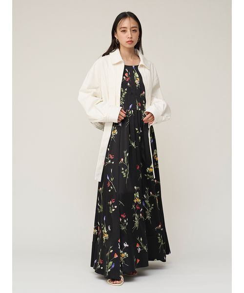 SNIDEL（スナイデル）の「【WEB限定00サイズあり】ボタニカルパターンキャミワンピース（ワンピース・レディース・イエロー/ベージュ/ブラック・0/1/00）」の14枚目の写真