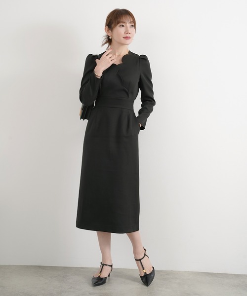 Liala×PG（リアラバイピージー）の「スカラップ カシュクール ワンピース Liala×PG（ワンピース・レディース・ライトグレー・M/S）」の4枚目の写真