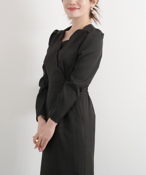 Liala×PG（リアラバイピージー）の「スカラップ カシュクール ワンピース Liala×PG（ワンピース・レディース・ライトグレー・M/S）」の7枚目の写真