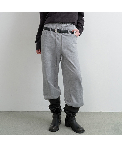 ROLAROLA(ロラロラ)の「BELT SET TWO-WAY SWEAT PANTS GRAY(スウェットパンツ・レディース・グレー・FREE)」の1枚目の写真