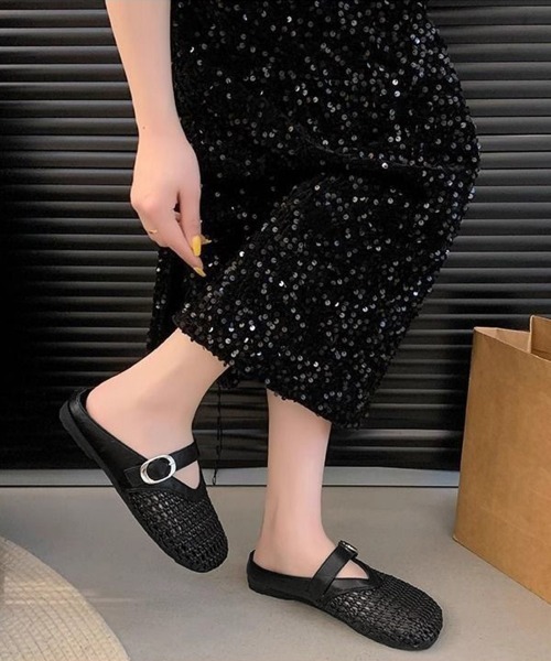Miniministore（ミニミニストア）の「メッシュパンプスラウンドトゥシューズ春夏（サンダル・レディース・ブラック/アイボリー・L/S/M）」の5枚目の写真