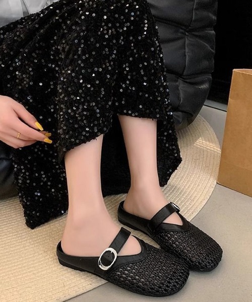 Miniministore（ミニミニストア）の「メッシュパンプスラウンドトゥシューズ春夏（サンダル・レディース・ブラック/アイボリー・L/S/M）」の7枚目の写真
