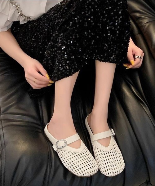 Miniministore（ミニミニストア）の「メッシュパンプスラウンドトゥシューズ春夏（サンダル・レディース・ブラック/アイボリー・L/S/M）」の11枚目の写真