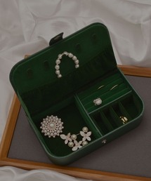 TONE SELECT GOODS（トーンセレクトグッズ）の「【resonance】ダークグリーン ビッグサイズ アクセサリーケース/アクセサリー収納/ジュエリーボックス(ピアスボード/ミラー付き)（収納グッズ）」