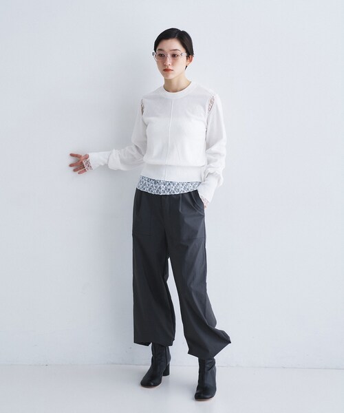 CODE A(コードエー)の「slit pullover knit(ニット/セーター・レディース・ピンク/ホワイト/グレー/ブラック・00)」の14枚目の写真