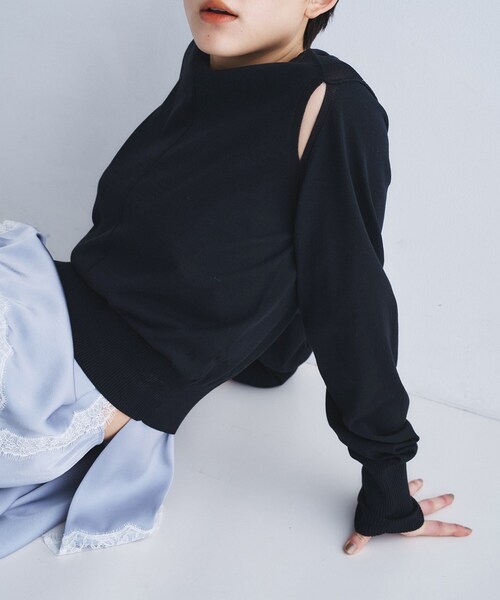 CODE A(コードエー)の「slit pullover knit(ニット/セーター・レディース・ピンク/ホワイト/グレー/ブラック・00)」の11枚目の写真