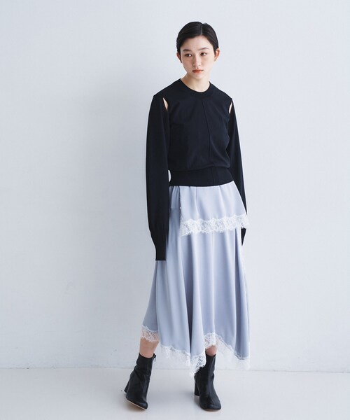 CODE A(コードエー)の「slit pullover knit(ニット/セーター・レディース・ピンク/ホワイト/グレー/ブラック・00)」の10枚目の写真