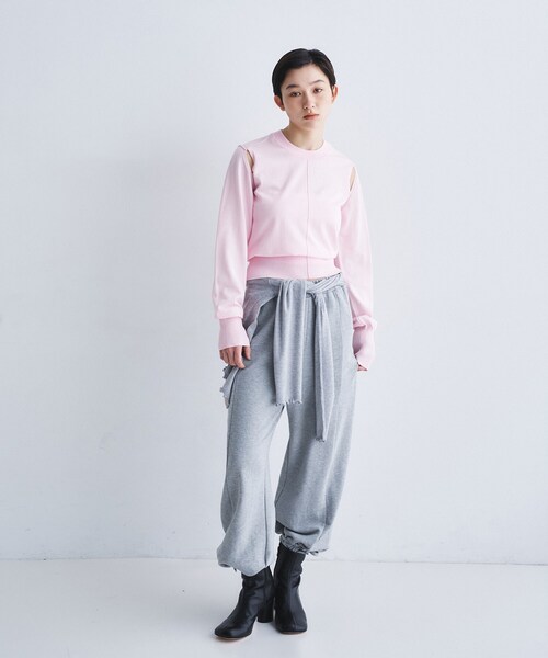 CODE A(コードエー)の「slit pullover knit(ニット/セーター・レディース・ピンク/ホワイト/グレー/ブラック・00)」の6枚目の写真