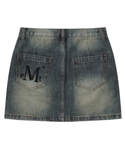 MUCENT（ムセント）の「A'GEM/9 × .kom 『MUCENT/ムセント』 CRAIL BACK POCKET BIG LOGO DENIM SKIRT/バックポケットビッグロゴ スカート（スカート・レディース・A/ダークブルー・L/M）」の2枚目の写真