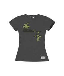 gree セミクロップ半袖Tシャツ [チャコール]
