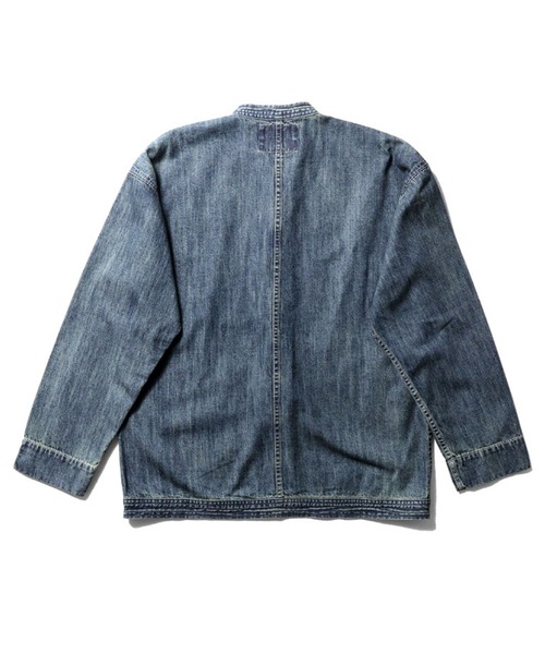 HOUSTON(ヒューストン)の「HOUSTON ヒューストン SLUB DENIM CHINA JACKET スラブ デニム チャイナジャケット(デニムジャケット・メンズ・ライトインディゴブルー/インディゴブルー/ワンウォッシュ・M/XL/L)」の6枚目の写真