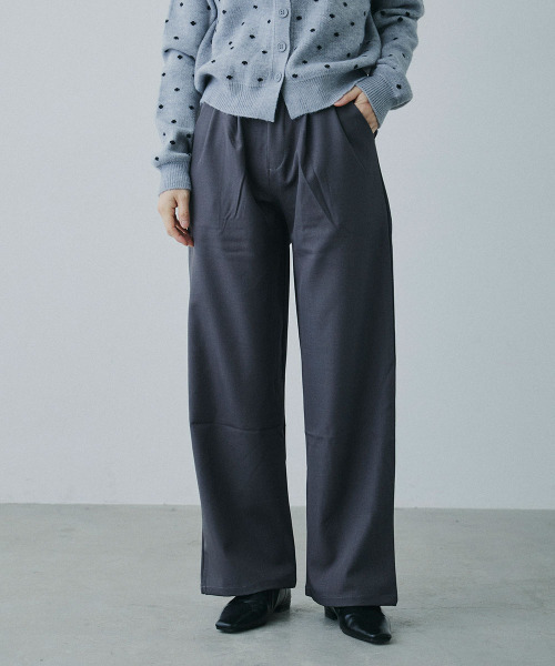 Mirette(ミレット)の「フロントタック セミワイドスラックスパンツ / Front Tuck Semi-Wide Slacks(スラックス・レディース・グレー/ブラウン・LARGE/MEDIUM/SMALL)」の4枚目の写真