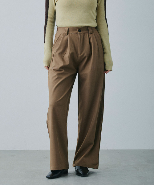 Mirette(ミレット)の「フロントタック セミワイドスラックスパンツ / Front Tuck Semi-Wide Slacks(スラックス・レディース・グレー/ブラウン・LARGE/MEDIUM/SMALL)」の17枚目の写真