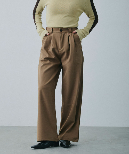 Mirette(ミレット)の「フロントタック セミワイドスラックスパンツ / Front Tuck Semi-Wide Slacks(スラックス・レディース・グレー/ブラウン・LARGE/MEDIUM/SMALL)」の18枚目の写真