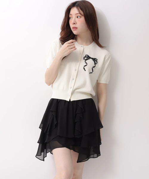 Rirandture(リランドチュール)の「ハーフスリーブリボン刺繍カーデプルオーバー(ニット/セーター・レディース・オフホワイト/ライトイエロー/ライトブルー/ネイビー/ピンク系その他5・2)」の16枚目の写真