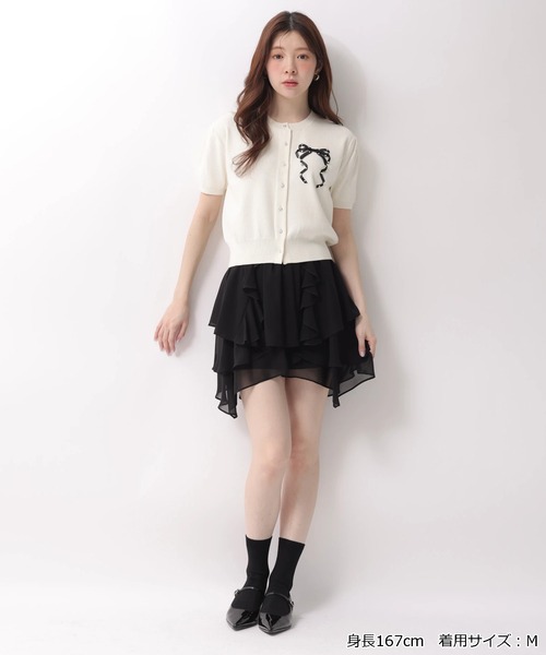 Rirandture(リランドチュール)の「ハーフスリーブリボン刺繍カーデプルオーバー(ニット/セーター・レディース・オフホワイト/ライトイエロー/ライトブルー/ネイビー/ピンク系その他5・2)」の18枚目の写真