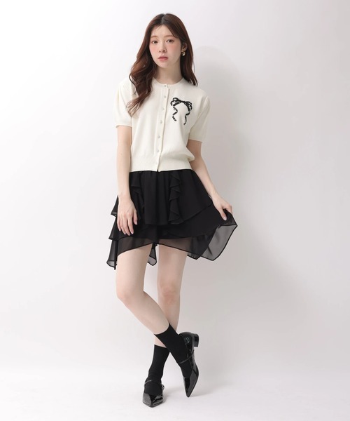 Rirandture(リランドチュール)の「ハーフスリーブリボン刺繍カーデプルオーバー(ニット/セーター・レディース・オフホワイト/ライトイエロー/ライトブルー/ネイビー/ピンク系その他5・2)」の19枚目の写真