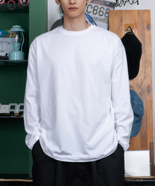 EXCURSE(エクスカース)の「16C オーバーサイズ ロングスリーブ WT(Tシャツ/カットソー・メンズ・ホワイト・1/2)」の1枚目の写真