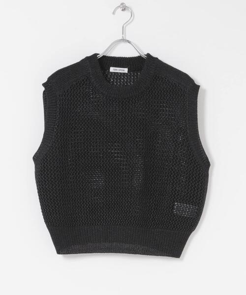 FORK&SPOON(フォークアンドスプーン)の「FORK&SPOON ペーパーメッシュニットベスト(ベスト・レディース・アイボリー/ブラック・1)」の8枚目の写真