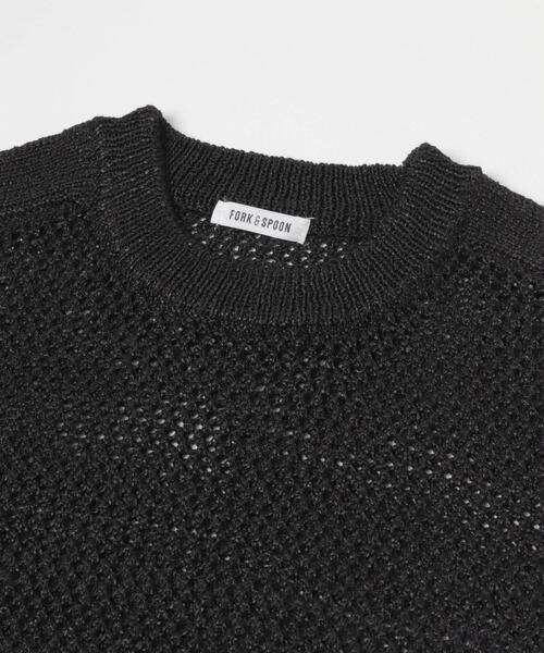 FORK&SPOON(フォークアンドスプーン)の「FORK&SPOON ペーパーメッシュニットベスト(ベスト・レディース・アイボリー/ブラック・1)」の9枚目の写真