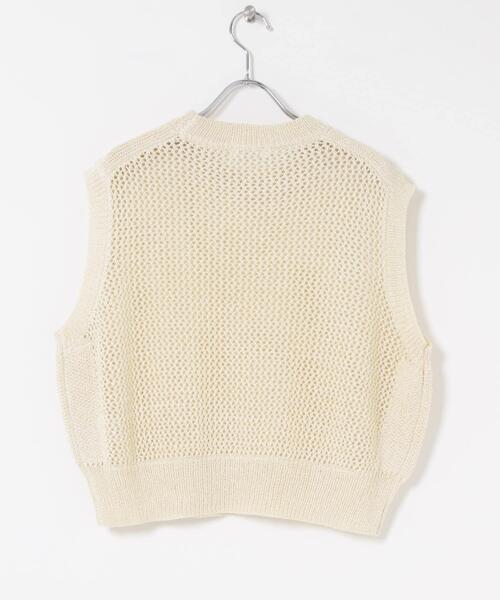 FORK&SPOON(フォークアンドスプーン)の「FORK&SPOON ペーパーメッシュニットベスト(ベスト・レディース・アイボリー/ブラック・1)」の11枚目の写真