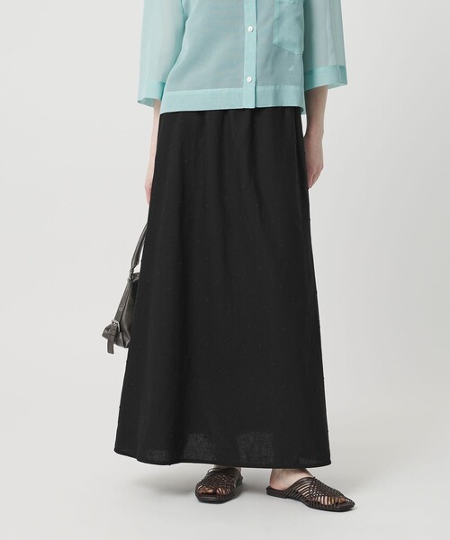 BEAUTY&YOUTH UNITED ARROWS（ビューティーアンドユースユナイテッドアローズ）の「麻ブレンド ドット フレアロングスカート（スカート・レディース・ナチュラル/ブラック・XS/M/S）」の2枚目の写真