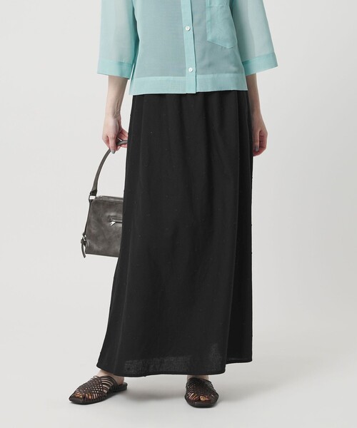 BEAUTY&YOUTH UNITED ARROWS（ビューティーアンドユースユナイテッドアローズ）の「麻ブレンド ドット フレアロングスカート（スカート・レディース・ナチュラル/ブラック・XS/M/S）」の6枚目の写真